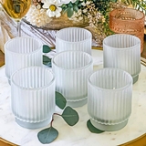 Kate Aspen Ribbed Frosted Glass Votive Candle Holders (Set of 6)