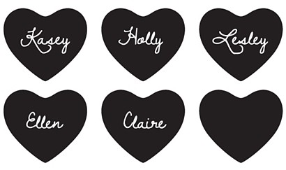 Kate Aspen Chalkboard Heart-Shaped Stickers (Set of 12)