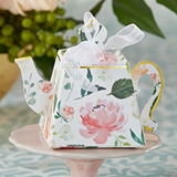 Kate Aspen Tea Time Floral Motif Teapot-Shaped Favor Boxes (Set of 24)