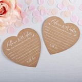 Kate Aspen Heart-Shaped Kraft Wedding Advice Cards (Set of 50)