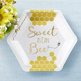 Kate Aspen Sweet As Can Bee 7 in. Premium Paper Plates (Set of 16)