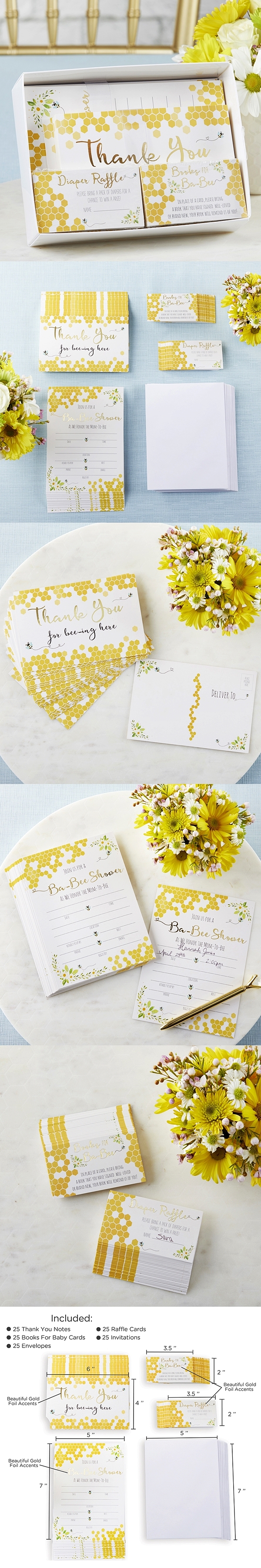 Kate Aspen Sweet As Can Bee Baby Shower Invitations & Thank You Cards