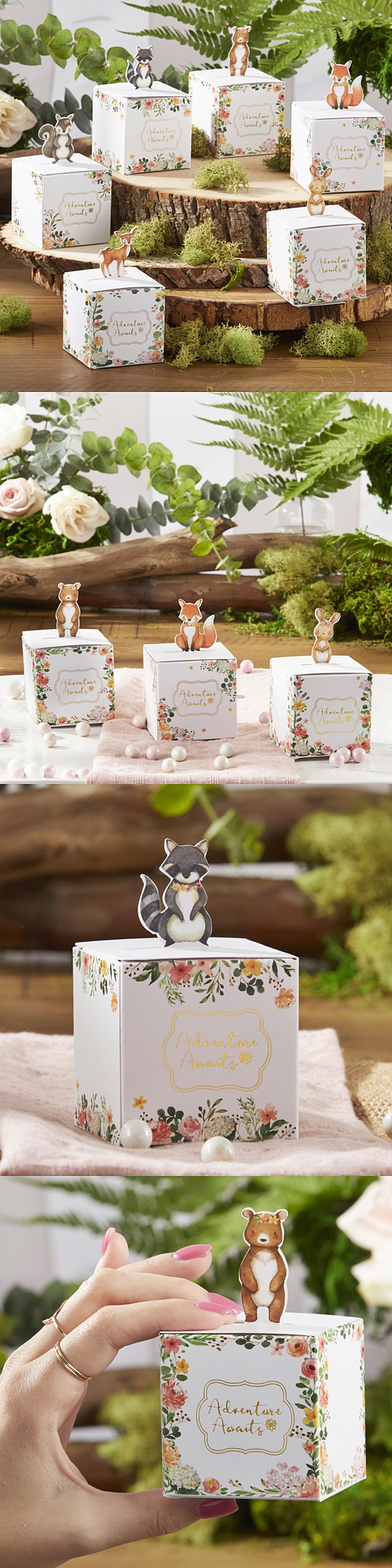 Kate Aspen Pink Woodland Baby Adventure Awaits Favor Boxes (Set of 24)