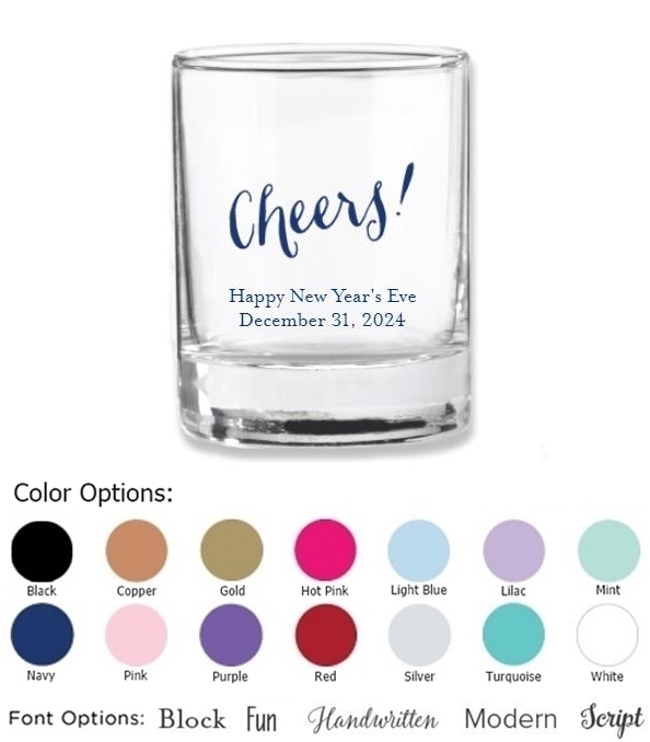 Kate Aspen Cheers! Script Design Personalized Shot Glass/Votive Holder