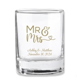Kate Aspen Mr & Mrs Heart Design Personalized Shot Glass/Votive Holder