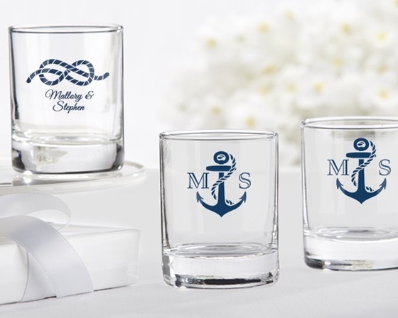Kate Aspen Personalized Nautical Wedding Shot Gl Votive Holder Kate Aspen Personalized Nautical Wedding Shot Gl Votive Holder