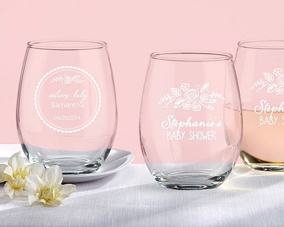 Kate Aspen Rustic Baby Shower Personalized 9 Oz Stemless Wine Kate Aspen Rustic Baby Shower Personalized 9 Oz Stemless Wine