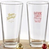 Kate Aspen Personalized 16 oz. Pint Glasses with Holiday Designs