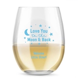 Kate Aspen Personalized 'Love You to the Moon' Design 15oz Stemless Wine Glass