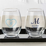 Kate Aspen Personalized 15oz Stemless Wine Glass (Monogram Designs)