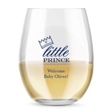 Kate Aspen Personalized 15oz Little Prince Crown Stemless Wine Glass