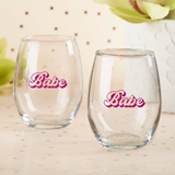 Kate Aspen 15oz Retro Babe Design Stemless Wine Glasses (Set of 4)