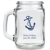 Kate Aspen Anchor & Nautical Rope Design Personalized 16oz Mason Jar