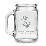 Kate Aspen Personalized Anchor & Rope Design 16oz Mason Jar