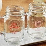 Kate Aspen Personalized 16oz Mason Jars (Birthday Designs)