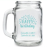 Kate Aspen 'Cheerful Birthday' Dots Design Personalized 16oz Mason Jar