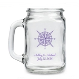 Kate Aspen Personalized Compass Design 16oz Mason Jar