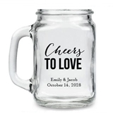 Kate Aspen Personalized 'Cheers to Love' Design 16oz Mason Jar