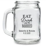 Kate Aspen Eat, Drink & Be Married Design Personalized 16oz Mason Jars