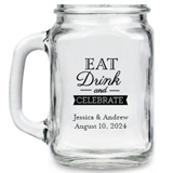 Kate Aspen Eat, Drink & Celebrate Design Personalized 16oz Mason Jars