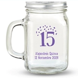 Kate Aspen 'Mis Quince' 15 Confetti Design Personalized 16oz Mason Jar