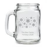 Kate Aspen Personalized Falling Snowflakes Design 16oz Mason Jar