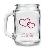 Kate Aspen Personalized Hearts Entwined Design 16oz Mason Jar