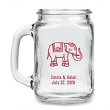 Kate Aspen Personalized Lucky Elephant Design 16oz Mason Jar