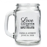 Kate Aspen Personalized Love Laughter Happily 16oz Mason Jar