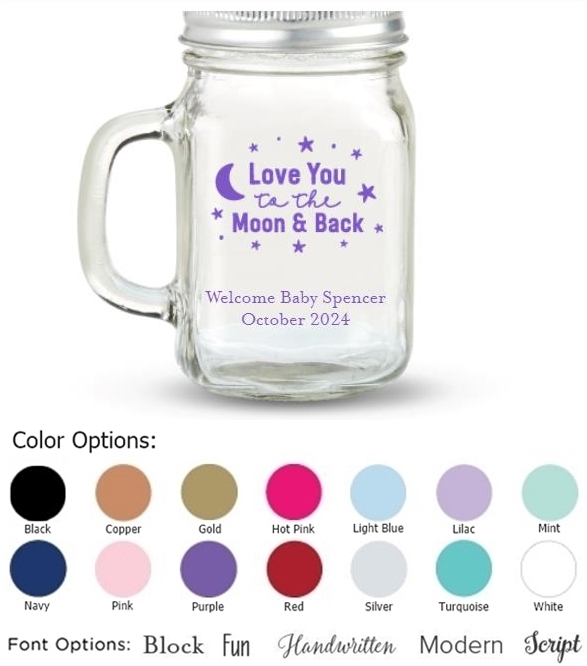Kate Aspen 'Love You to the Moon and Back' Design 16oz Mason Jar