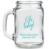 Kate Aspen 'Oh Baby!' Modern Design Personalized 16oz Mason Jar