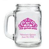 Kate Aspen Personalized 'Mis Quince Anos' Tiara Design 16oz Mason Jar