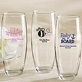 Personalized 9 oz. Stemless Champagne Glasses (Baby Shower Designs)