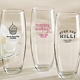 Personalized 9 oz. Stemless Champagne Glasses (Birthday Designs)