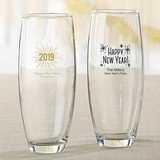 Personalized 9 oz. Stemless Champagne Glasses (New Year's Designs)