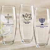 Personalized 9 oz. Stemless Champagne Glasses (Religious Designs)