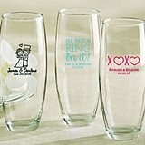 Personalized 9 oz. Stemless Champagne Glasses (Wedding & Seasonal)