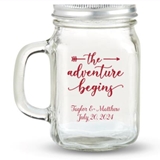Kate Aspen Adventure Begins Arrow Personalized 12oz Mason Jar with Lid