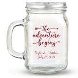 Kate Aspen Adventure Begins Arrow Personalized 12oz Mason Jar with Lid