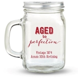 Kate Aspen Aged to Perfection Design Personalized 12oz Mason Jars