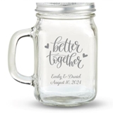 Kate Aspen 'Better Together' Hearts Design Personalized 12oz Mason Jar
