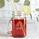 Kate Aspen Boho Rainbow Design 'Babe' Glass Mason Jar Mugs (Set of 6)