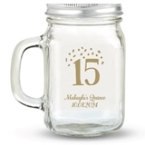 Kate Aspen '15 Confetti' Design Personalized 12oz Mason Jar with Lid