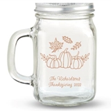 Kate Aspen Fall Pumpkins Design Personalized 12oz Mason Jar with Lid