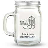 Kate Aspen 'Just Hitched' Boot Design Personalized 12oz Mason Jar