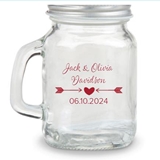 Kate Aspen Rustic Arrow & Heart Design Personalized 4oz Mini Mason Jar