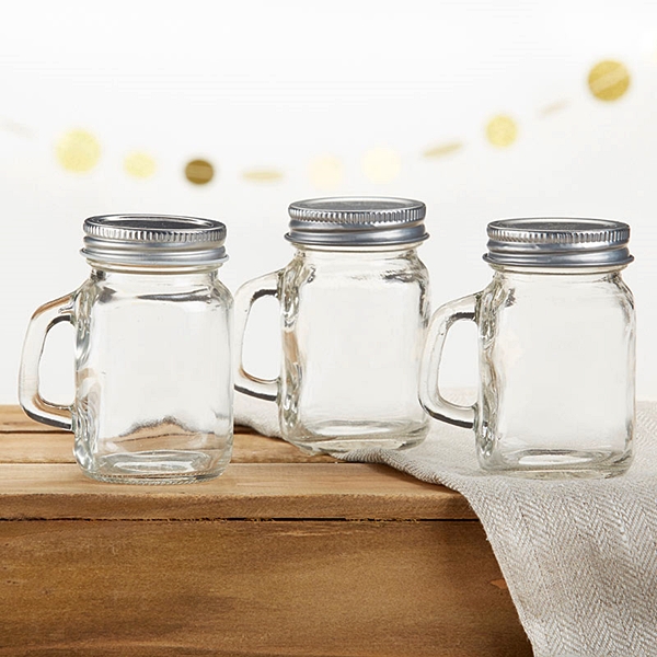 Kate Aspen 4 oz. Mini Mason Mug Shot Glass with Handle and Lid - DIY