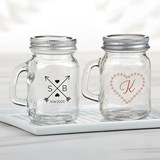 Kate Aspen Personalized Mini Mason Jar w/ Handle (Monogram Designs)