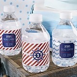 Kate Aspen Personalized Nautical Birthday Water Bottle Labels