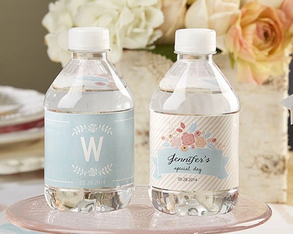 Pineapple Monogram Wedding Water Bottle Labels Personalized Wedding Welcome Labels Set of 10 Destination Wedding Favor Labels